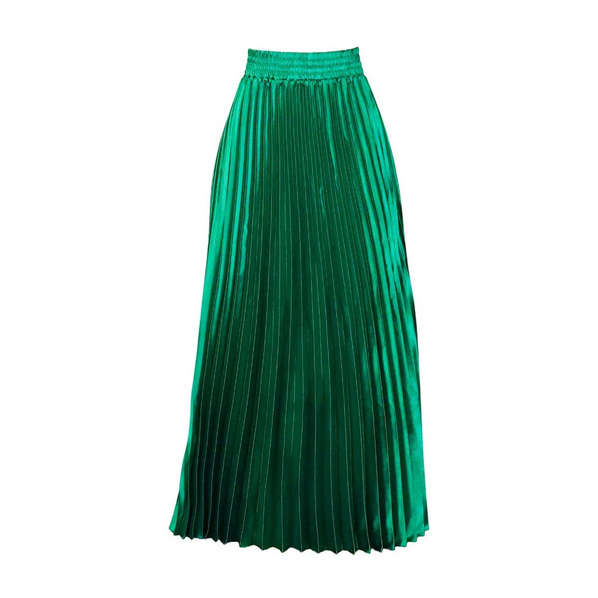PLUS SIZE MID HIGH WAIST PLEATED LONG SKIRT_CWDMD3676