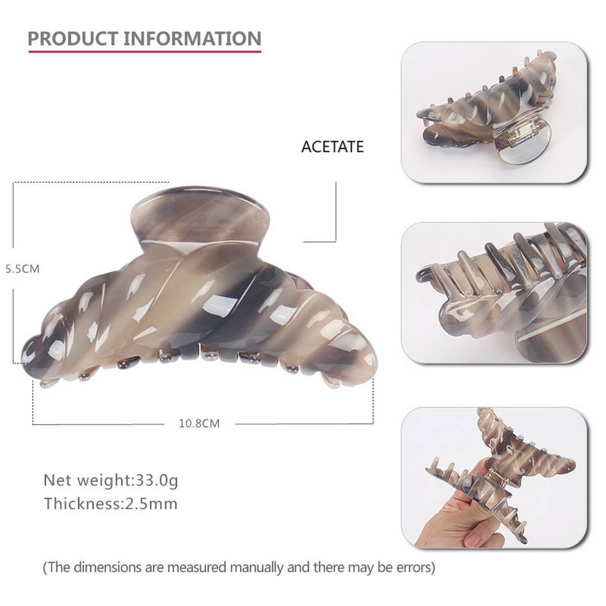 ACETATE HAIR CLIP SHARK CLIP HAIR CLIP HAIR CLIP_CWAHA4273