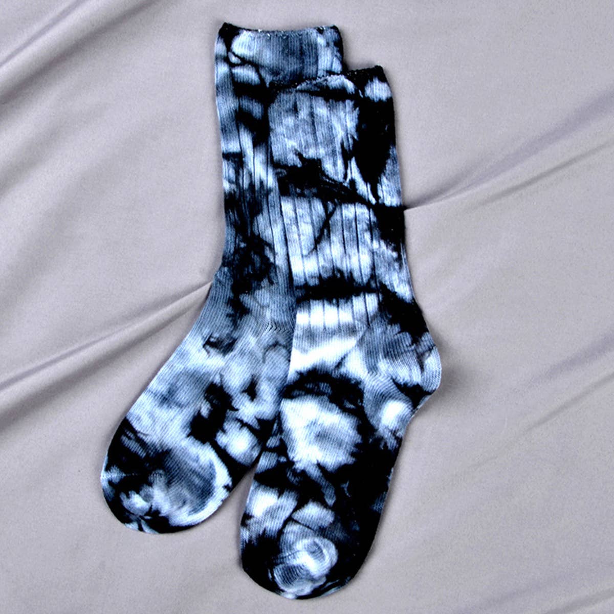 Women Double-Needle Tie-Dyeing Mid-Tube Socks_Cwms0243