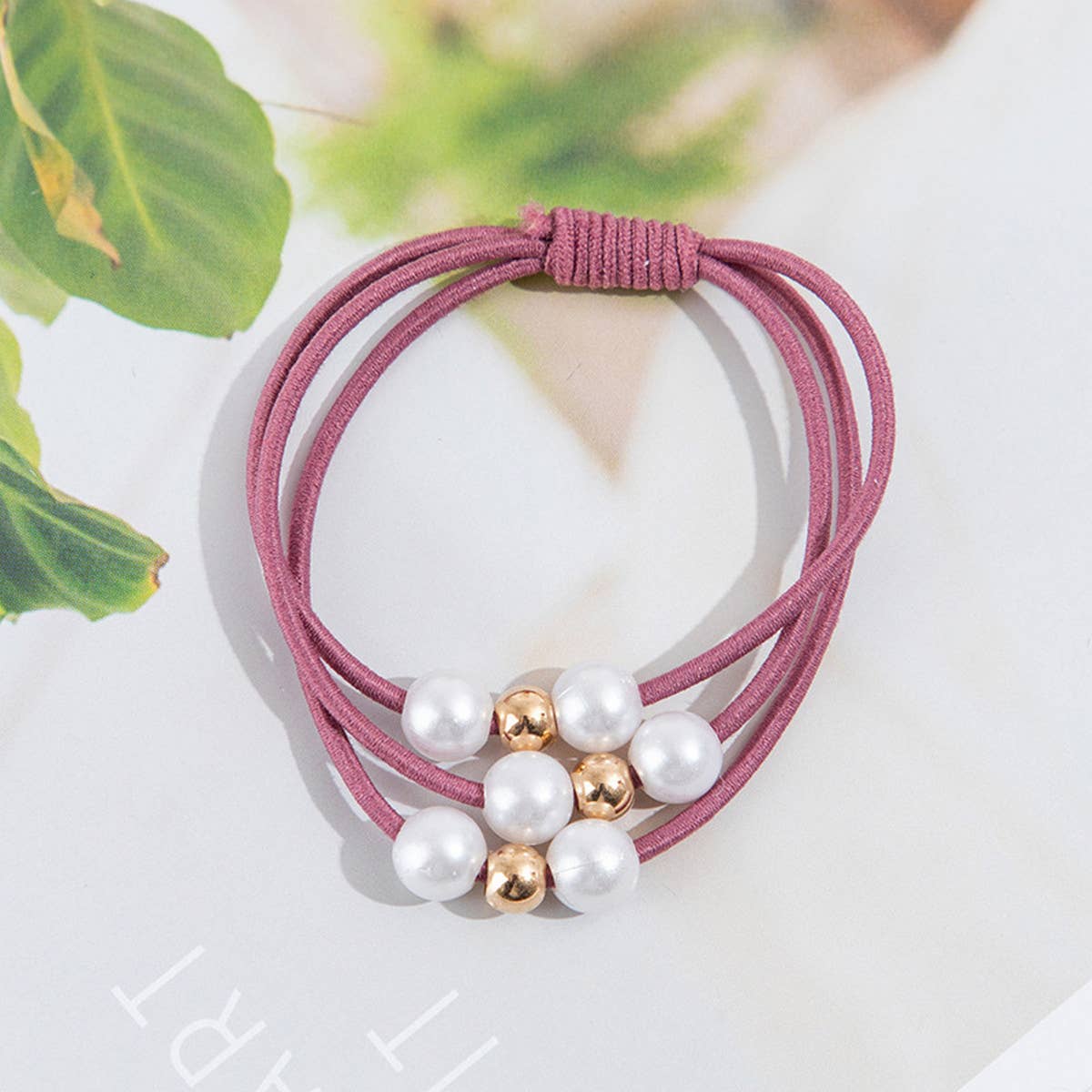 SIMPLE AND FASHIONABLE PEARL HAIR TIE_CWAHA0874