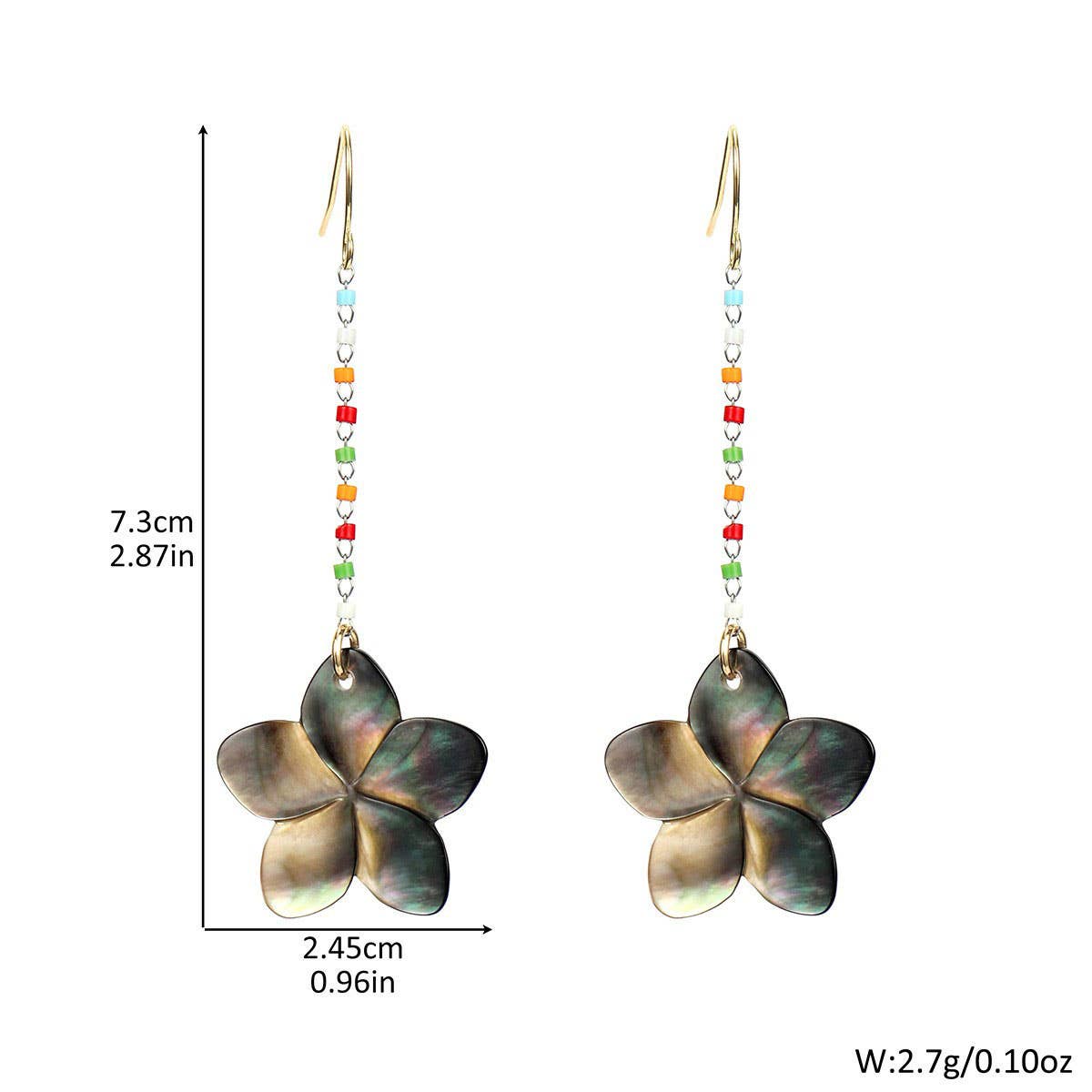 FASHIONABLE TEARDROP SHAPED SHELL METAL EARRINGS_CWMM4338