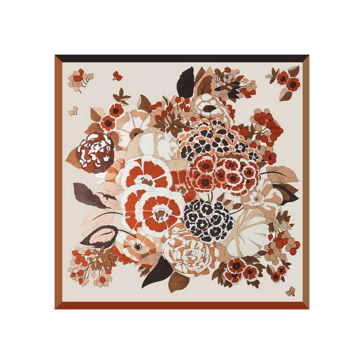 ELEGANT FLORAL SATIN SCARF FOR WORK SUN PROTECTI_CWASC1164