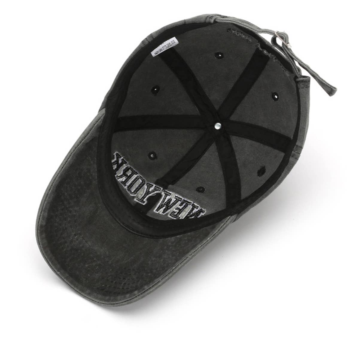 Vintage Washed Ny Embroidered Denim Cap_Cwah1266