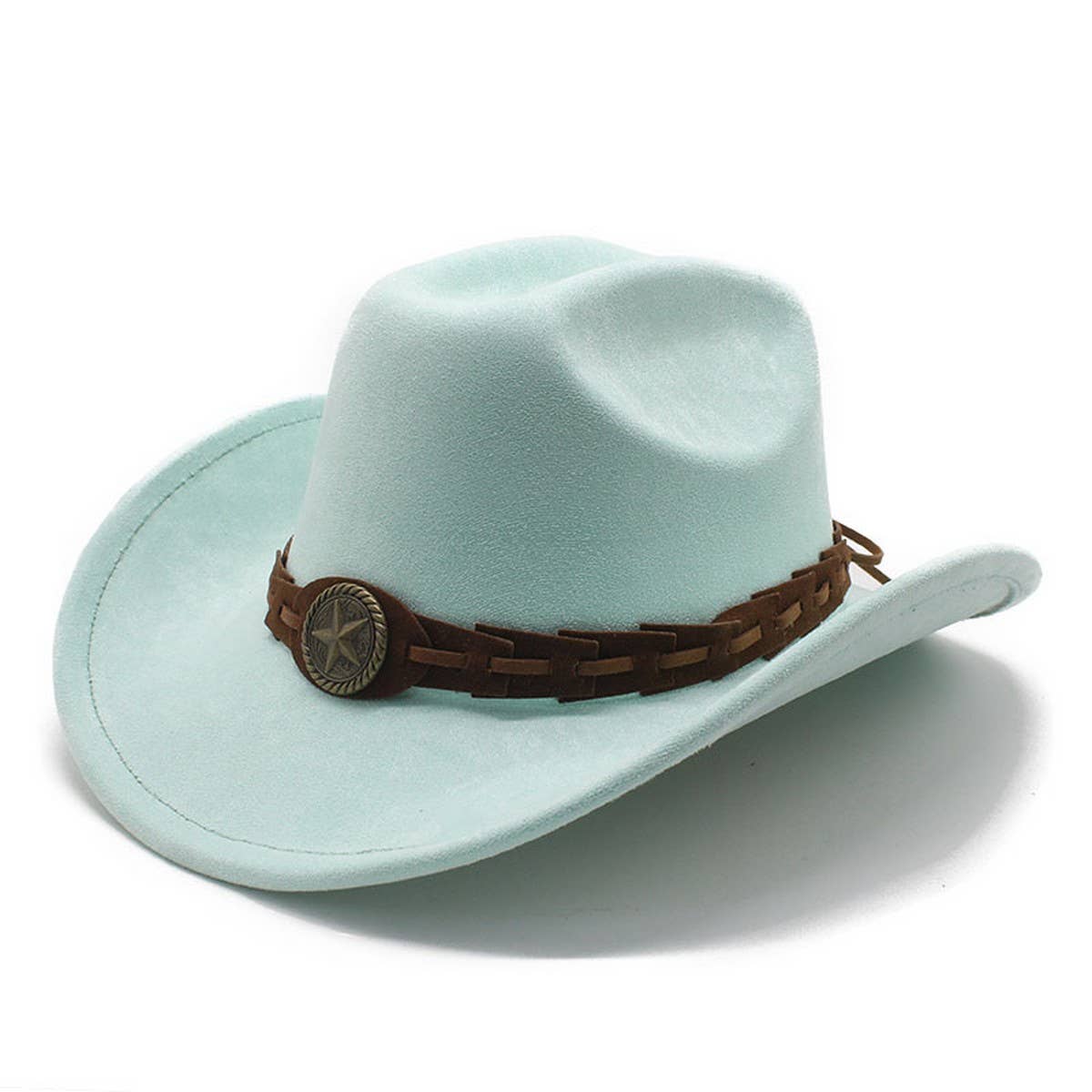 FAUX SUEDE FELT COWBOY HAT MENS CLASSIC FEDORA_CWAH2510