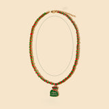 CHRISTMAS COLORBLOCK BEADED CARTOON EARRINGS_CWAJE1868