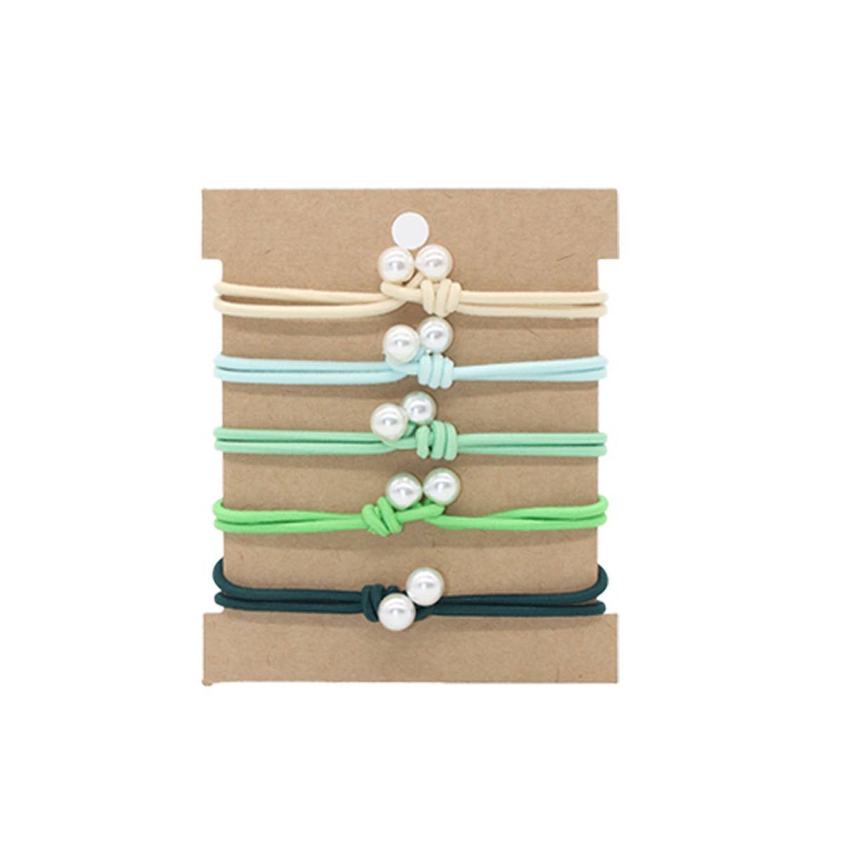 THREAD KNOT 5 CARD SET SIMPLE HAIR SCRUNCHIES_CWAHA2726