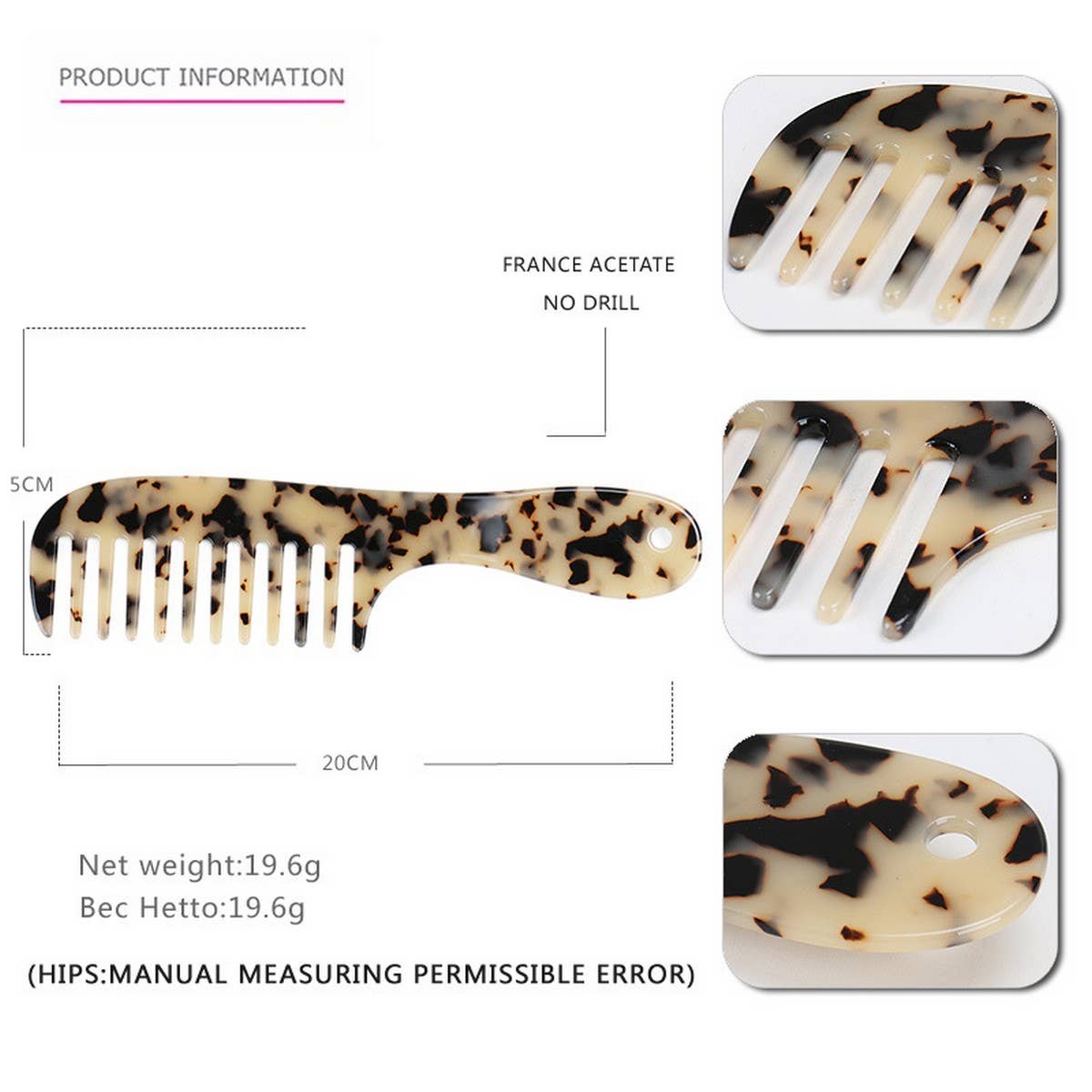 SIMPLE MARBLE ACETATE COMB HEADPIECE_CWAHA4175