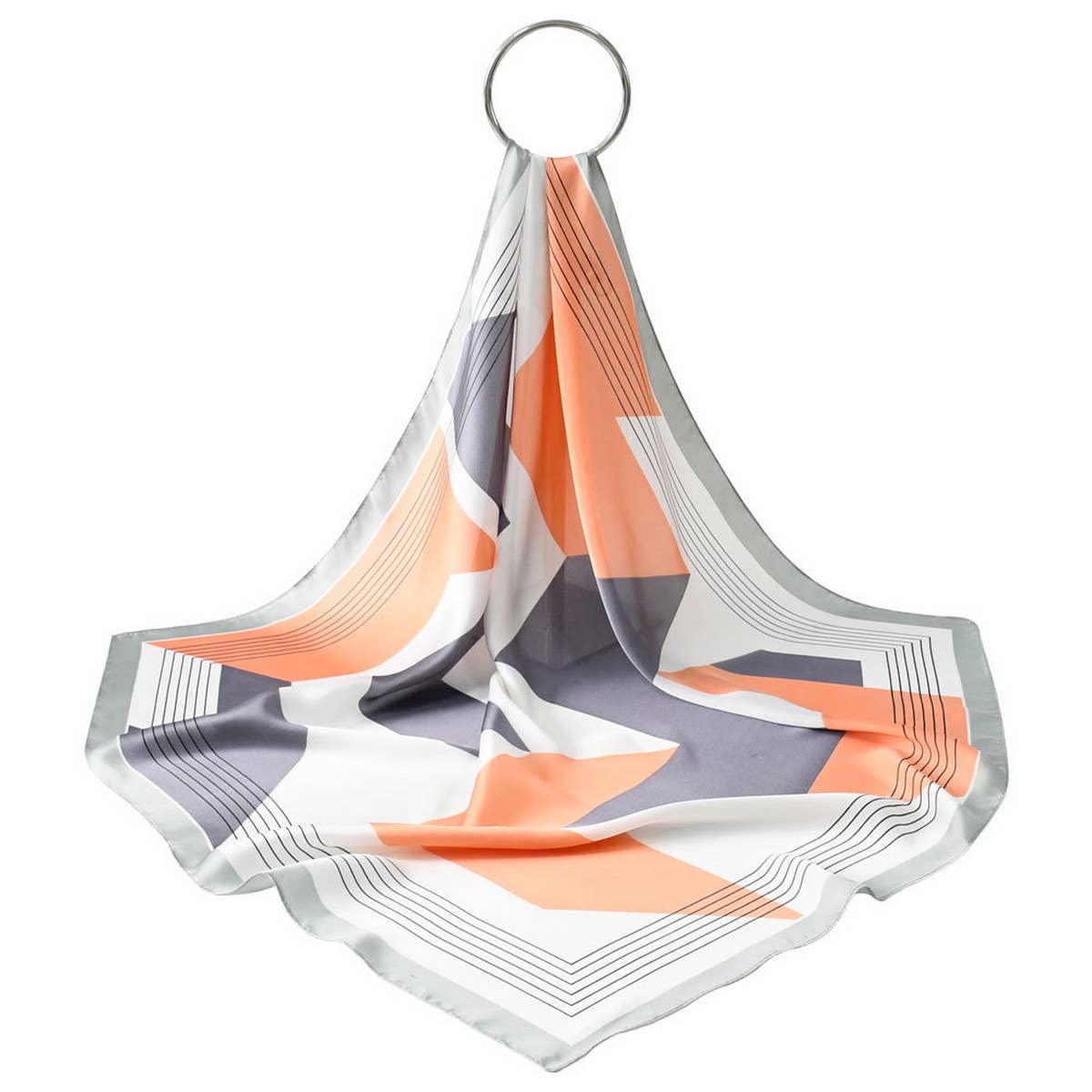 STRIPED SATIN SCARF 70CM CHIC SUMMER SUN WRAP_CWASC1153