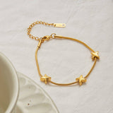 18K GOLD X CHARM BRACELET STAINLESS STEEL DESIGN_CWAJE4731