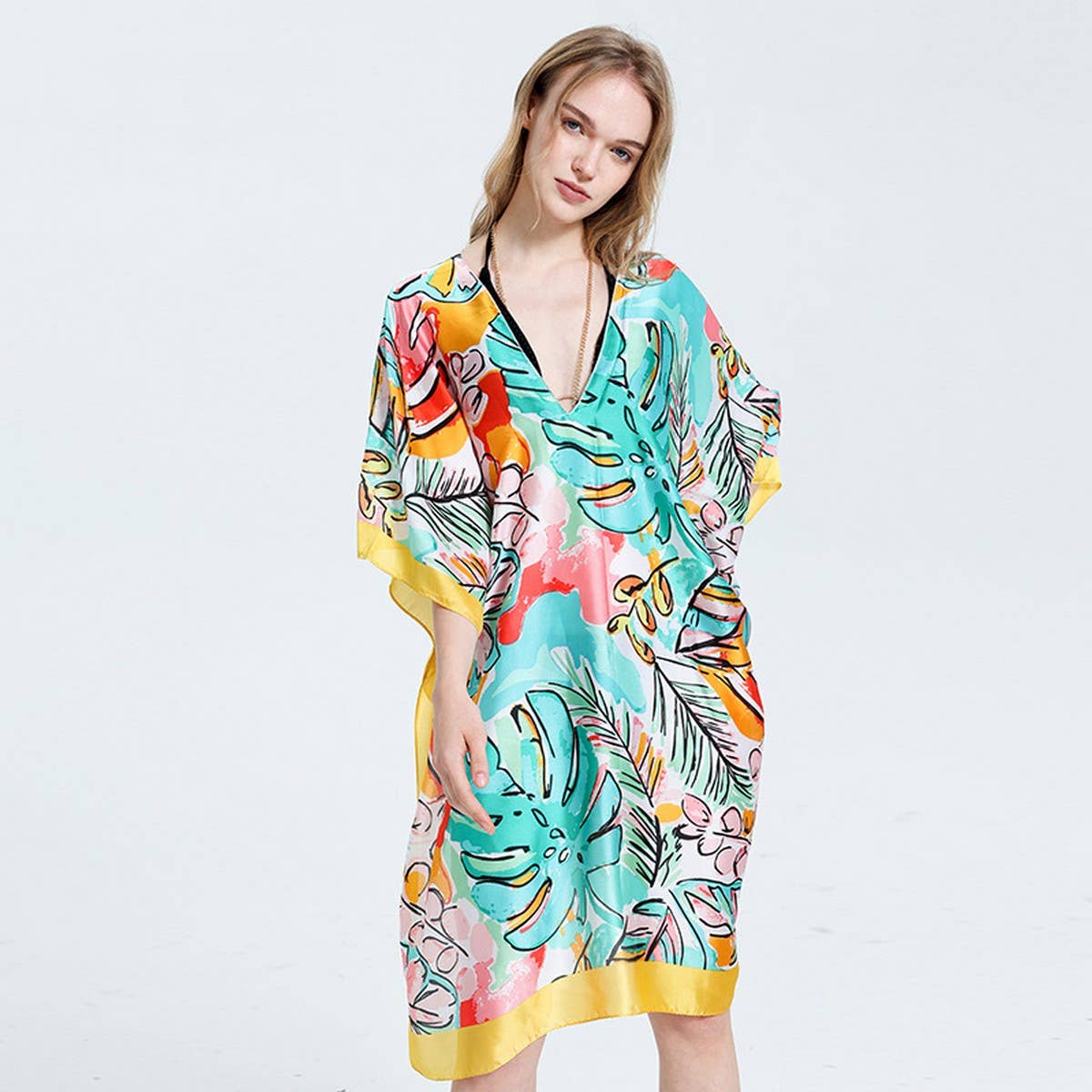 BANANA LEAF SCARF SUMMER BEACH WRAP SHAWL_CWASC0671