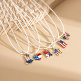 STAR FLAG INDEPENDENCE DAY LETTER BOW NECKLACE_CWAJE1474