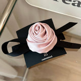 ROSE BOW FASHION FLOWER HAIR SCRUNCHIES_CWAHA1740