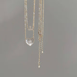 DOUBLE LAYER LOVE SHELL NECKLACE_CWAJE1258