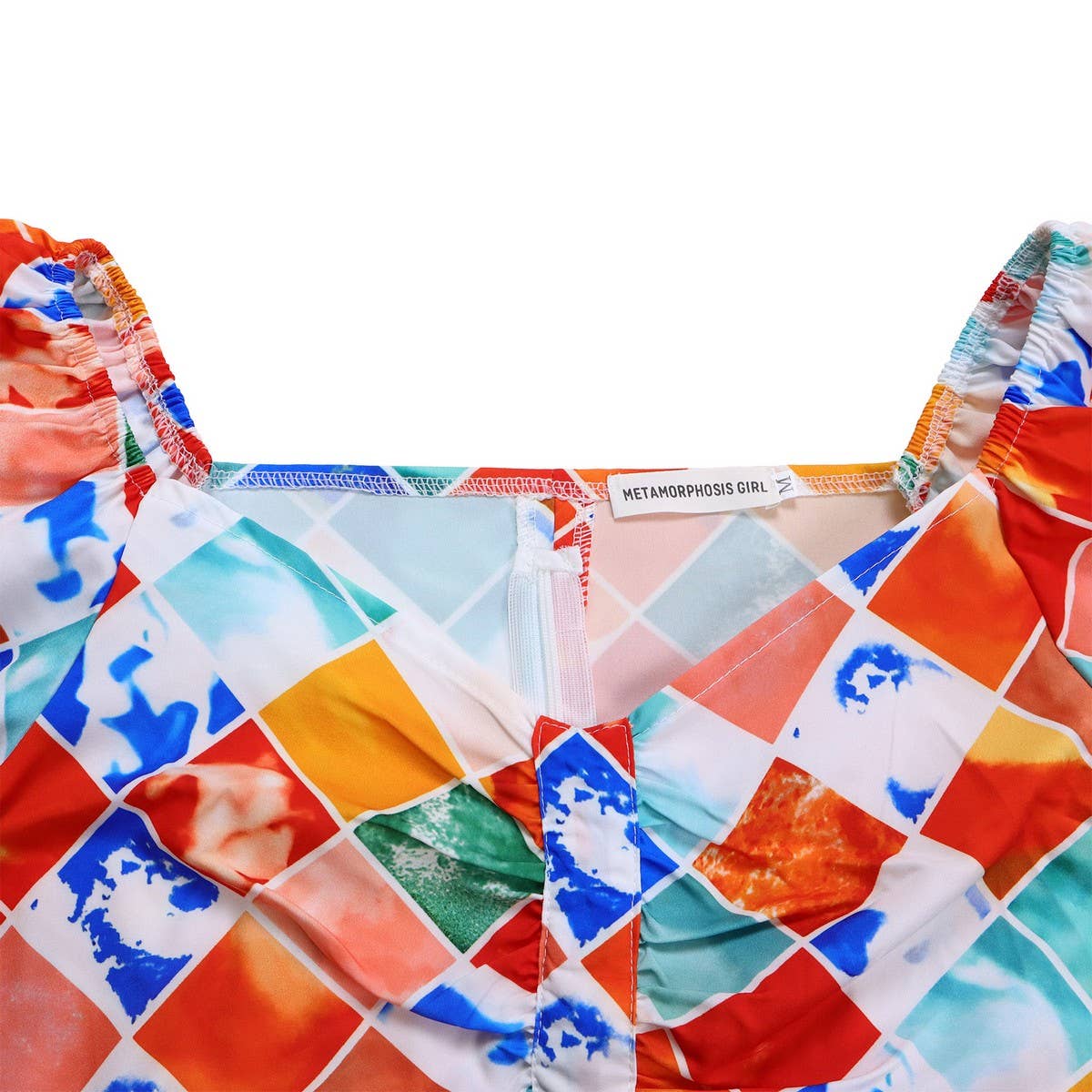 PRINTED TOP PLEATED LONG SKIRT TWO PIECE SUIT_CWSTB1137