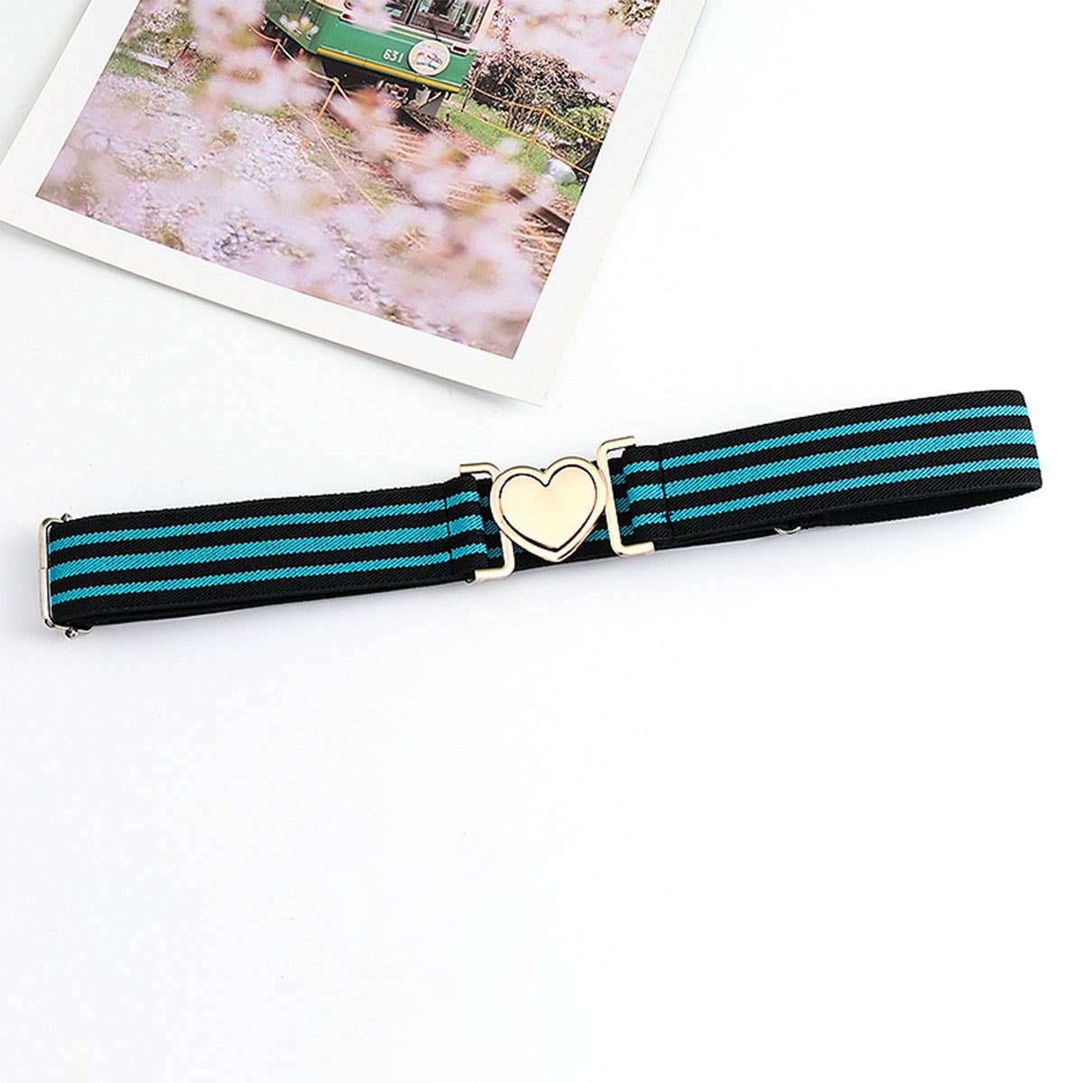 LOVE ALLOY ELASTIC BAND ELASTIC WOVEN CANVAS BELT_CWABE0680