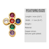 COLORED ZIRCON CROSS EARRINGS_CWAJE0987