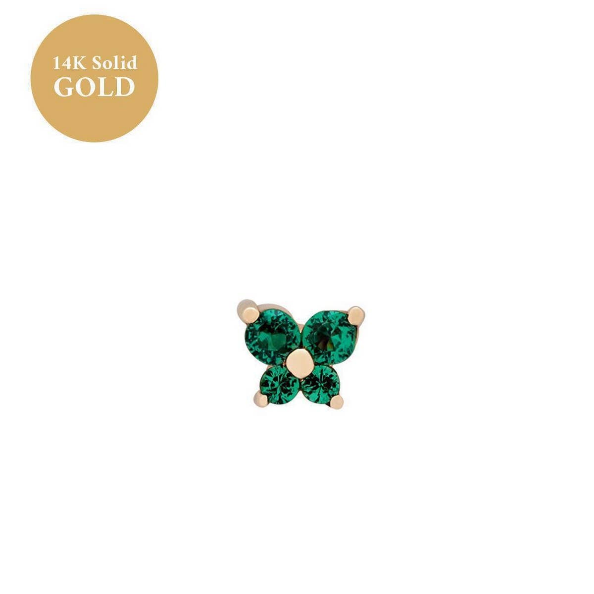 DECEMBER BIRTHSTONE BUTTERFLY STUD CUFF EARRINGS_CWAJE5112