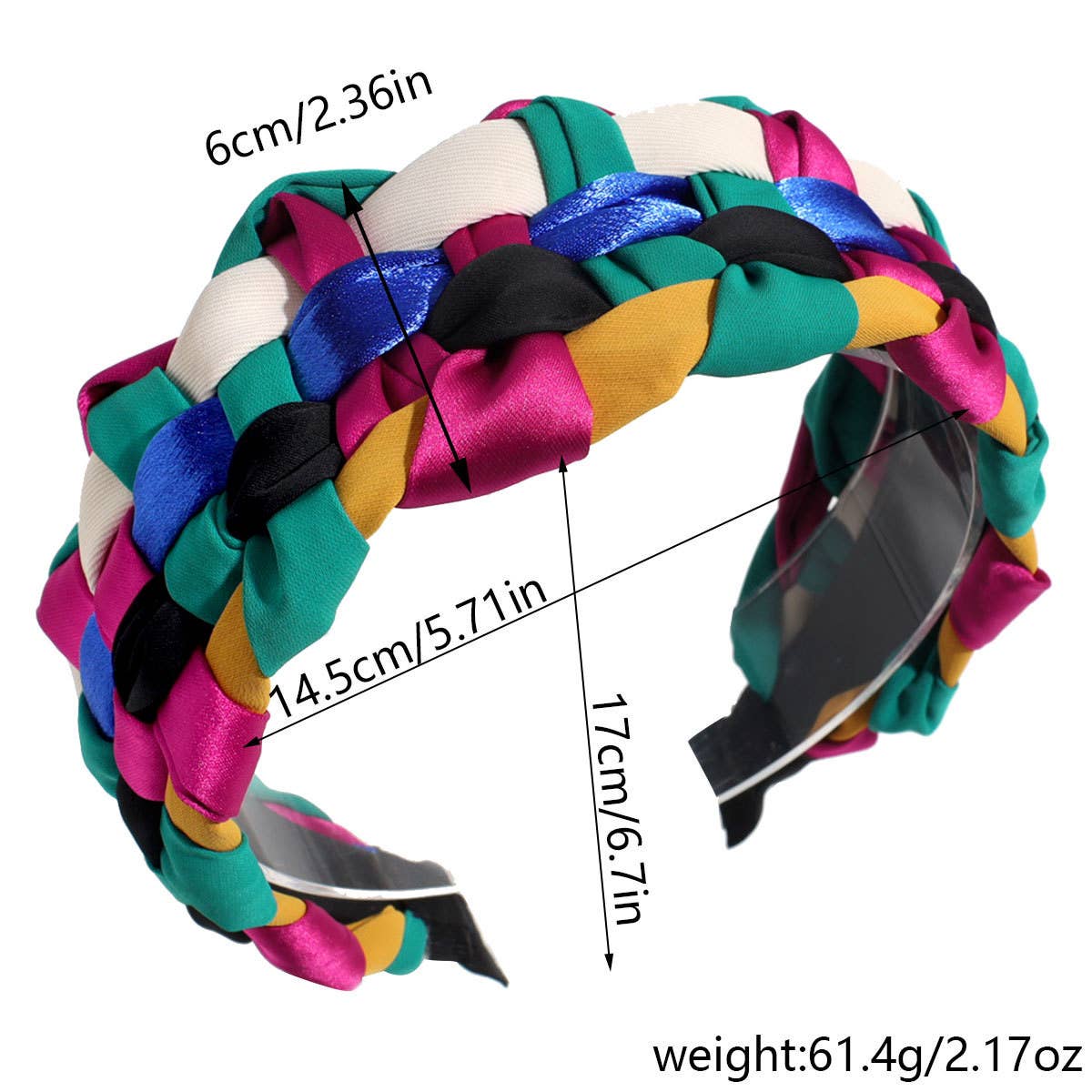 BOHEMIAN WIDE BRIMMED COLORFUL TWIST HEADBAND_CWAHA2193