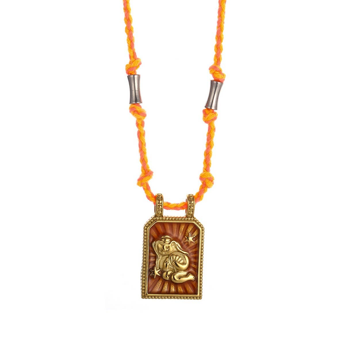 HANDMADE ZODIAC ROPE NECKLACE WITH OCEAN CHARMS_CWMM8830