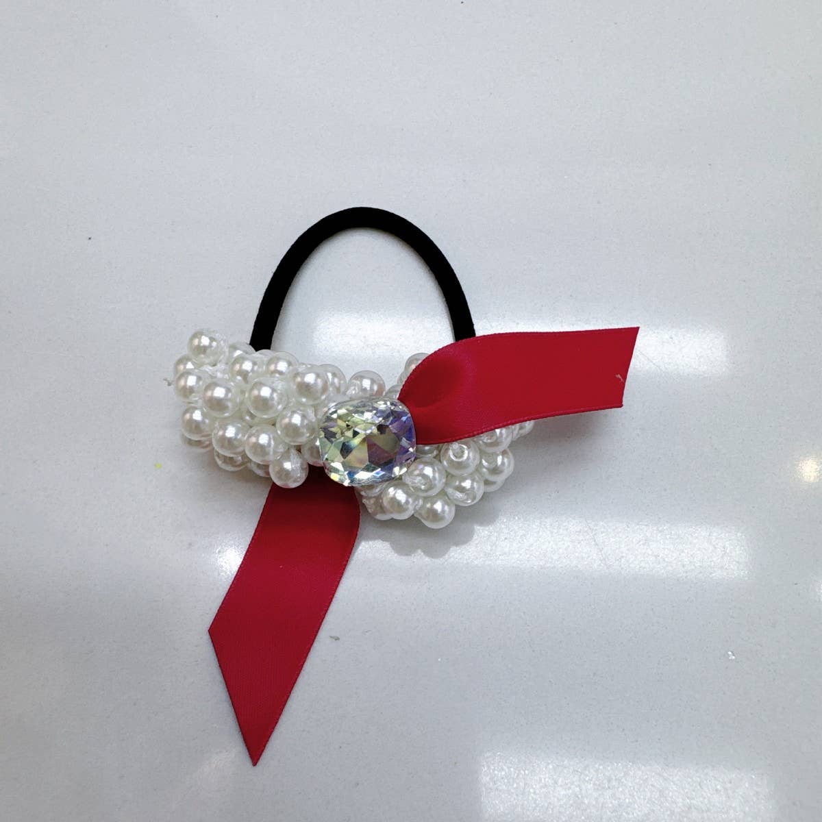 BRAIDED PEARL HAIR TIE NEW ELASTIC HAIR BAND_CWAHA6882