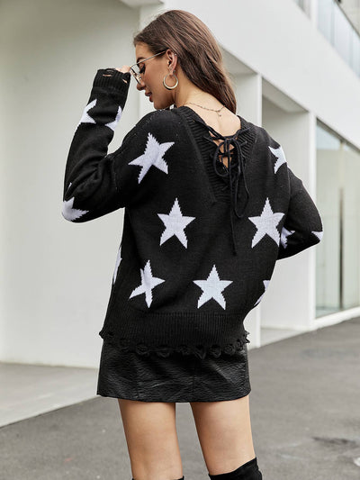 Stylish Drawstring Pullover Sweater Design Top