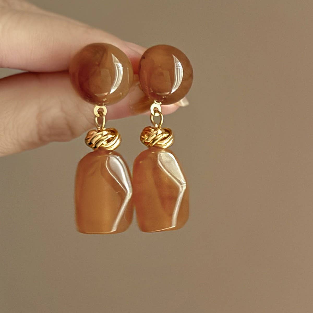 PERSONALIZED IRREGULAR ROUND RETRO EARRINGS_CWAJE2464