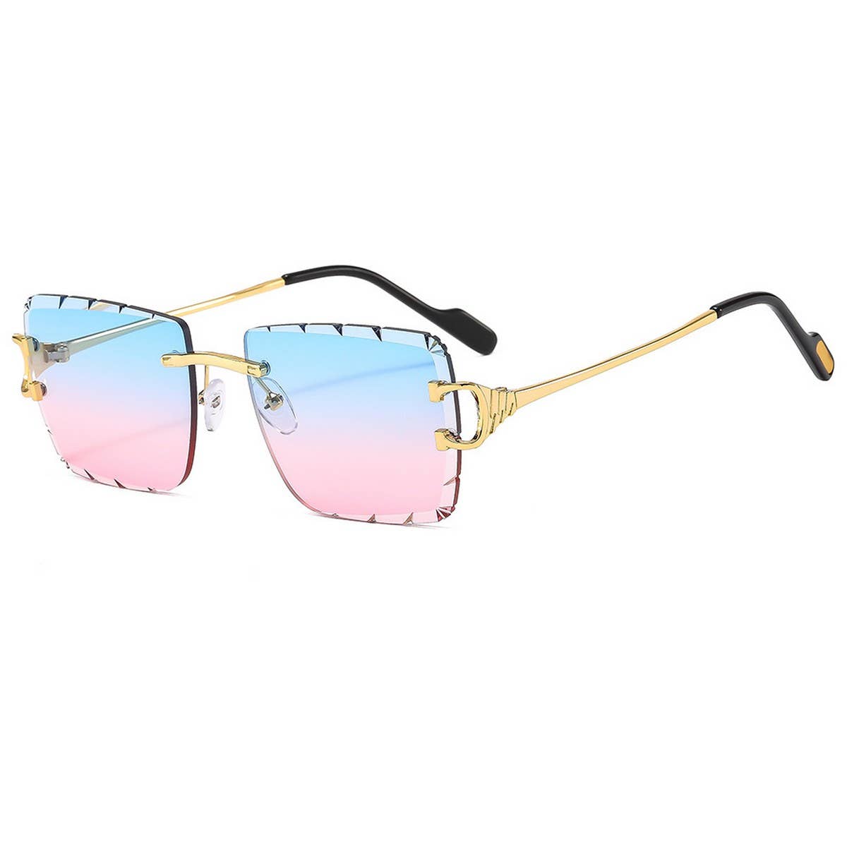 RIMLESS CUT EDGE OCEAN LENS SUNGLASSES UNISEX_CWASG1177