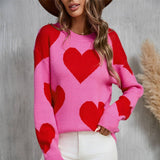 Valentines Day Jacquard Pullover Sweater