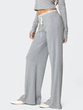 Straight Leg Trousers With Loose Lace Hem