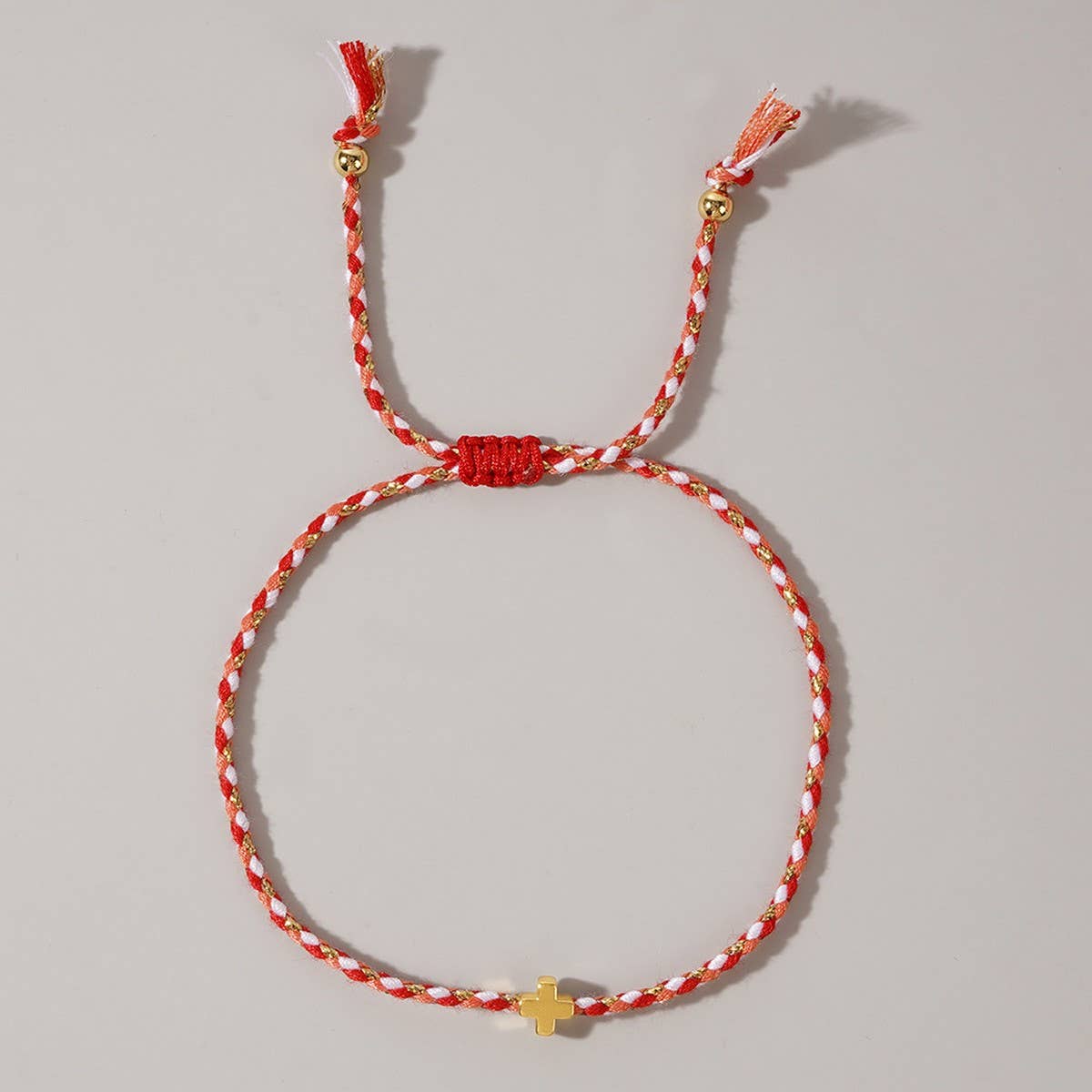 DIY HANDMADE FOUR COLOR COTTON CROSS BRACELET_CWMM3800