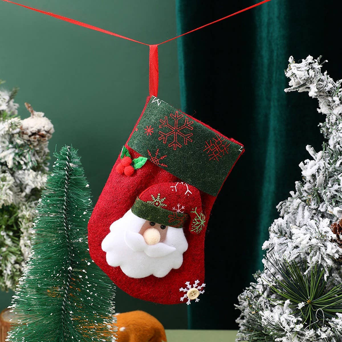 SEQUINED 3D SANTA CLAUS CHRISTMAS STOCKINGS_CWMS1421