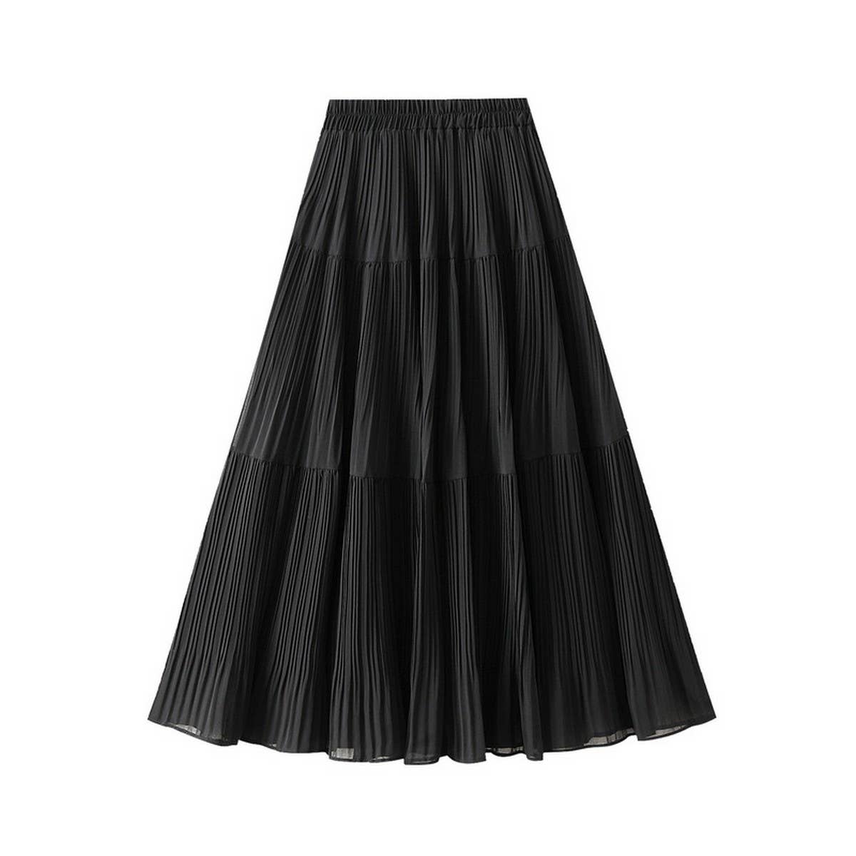 FRESH CHIFFON A LINE SKIRT WITH YOUTHFUL VIBES_CWBMS0354