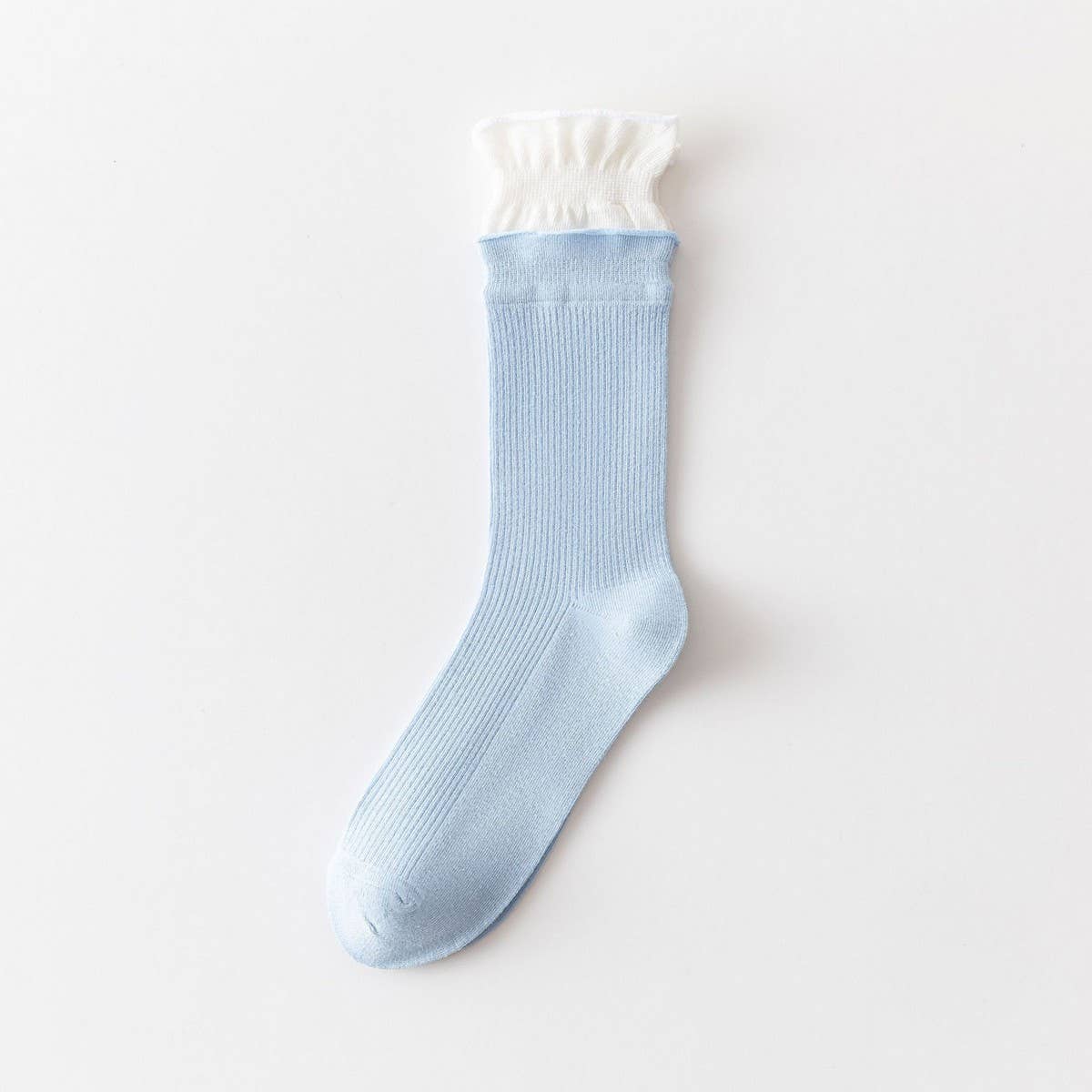 Women'S Contrast Color Curled Cotton Socks_Cwms1372