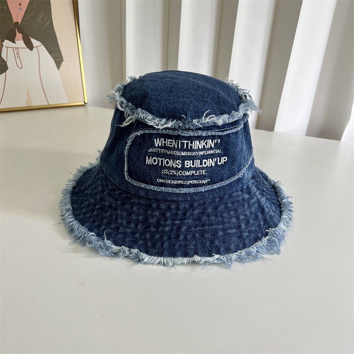 ALL MATCH WASHED LETTER EMBROIDERED BUCKET HAT_CWAB2850