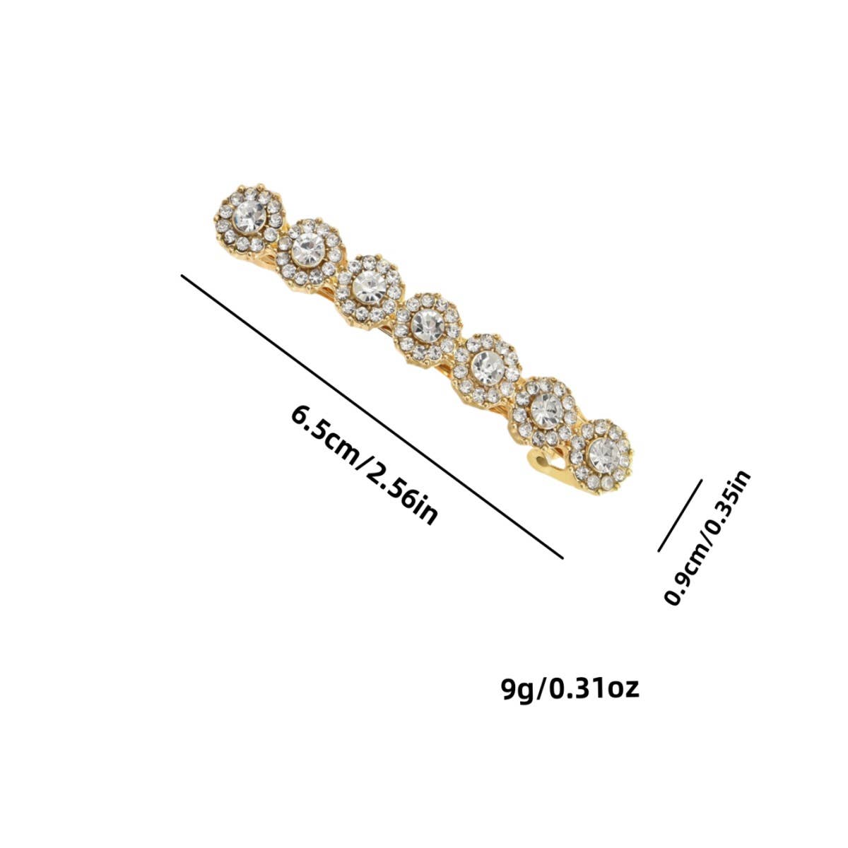 Sparkly Single Row Hair Clip Sunflower Spring Clip