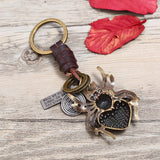Vintage Alloy Spider Cowhide Keychain_Cwmm4785