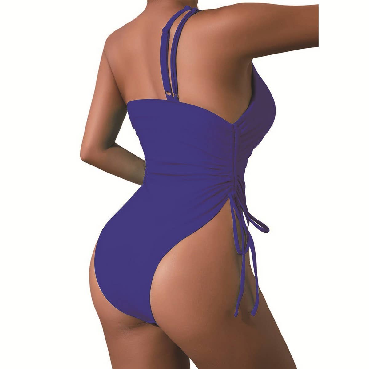 ONE SHOULDER HOLLOW SLIM ONE PIECE SWIMSUIT_CWMW0619