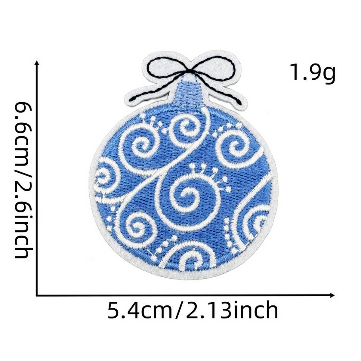 Winter Blue Christmas Graffiti Embroidered Patch_Cwmm4028