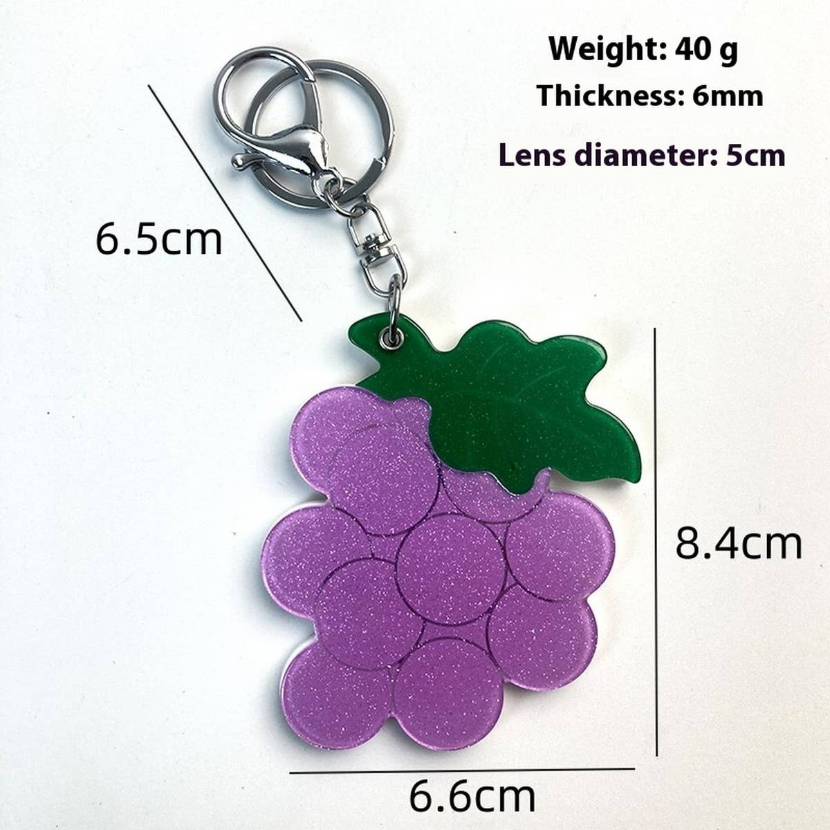 CREATIVE GRAPE ROUND MIRROR KEYCHAIN ACRYLIC_CWMM6378