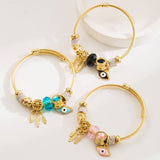 GOLD EVIL EYE CHARM STAINLESS STEEL BRACELET_CWMM8504