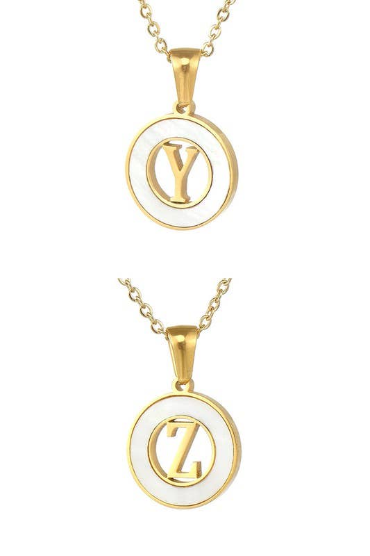 A Z ALPHABET INITIALS PENDANT NECKLACE_CWAJE222