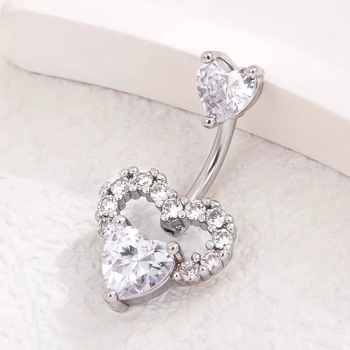 SWEETHEART PINK CZ BELLY RING FOR PIERCING_CWMM9236