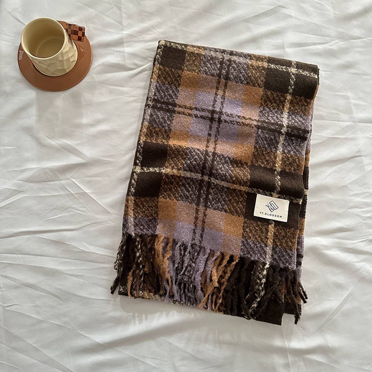 Vintage Plaid Scarf Soft Winter Wrap_Cwasc2313