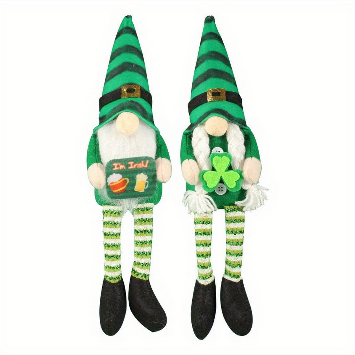 ST PATRICK STRIPED LONG LEGGED DOLL FIGURINE_CWMM3446