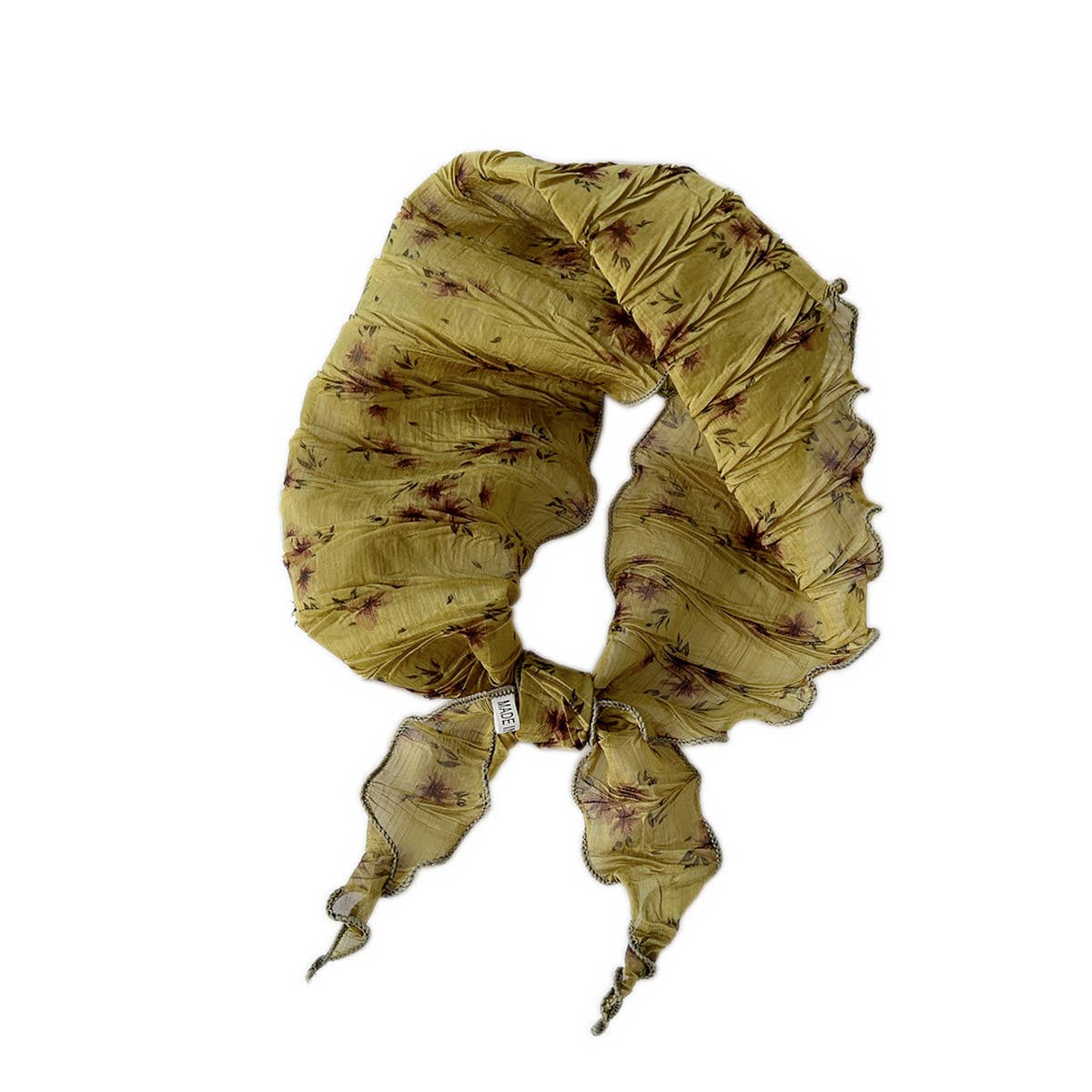 PLEATED EMBOSSED TRIANGLE SCARF CHIC NECK WRAP_CWASC0853