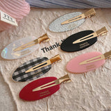 Sweet Oval Hair Clip Side Bang Barrette_Cwaha08289