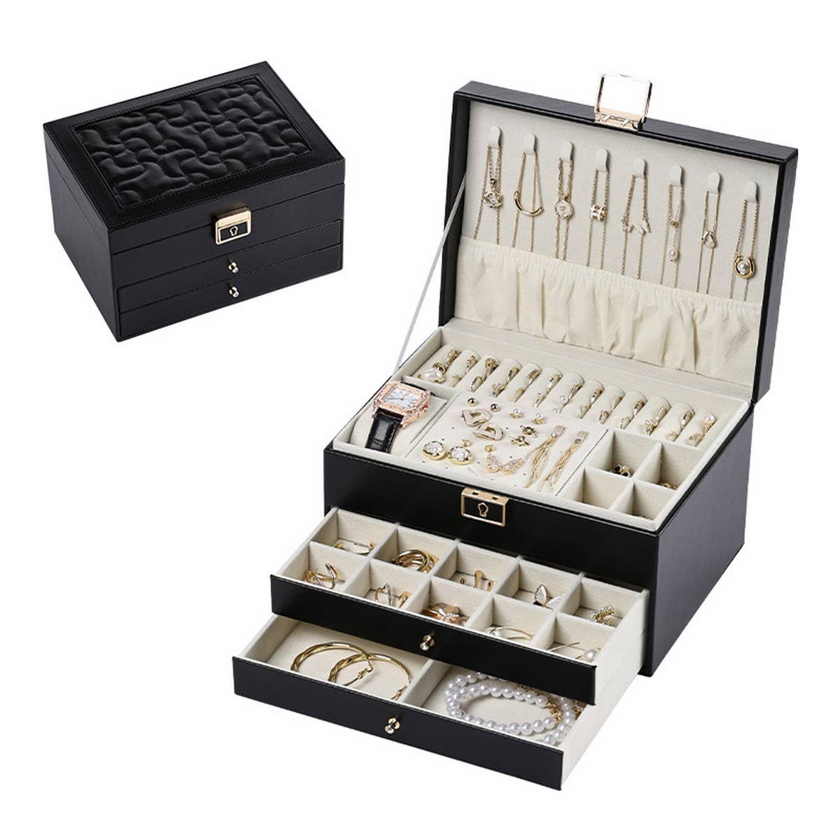 MULTIFUNCTIONAL MULTI LAYER DRAWER JEWELRY BOX_CWAJE1533