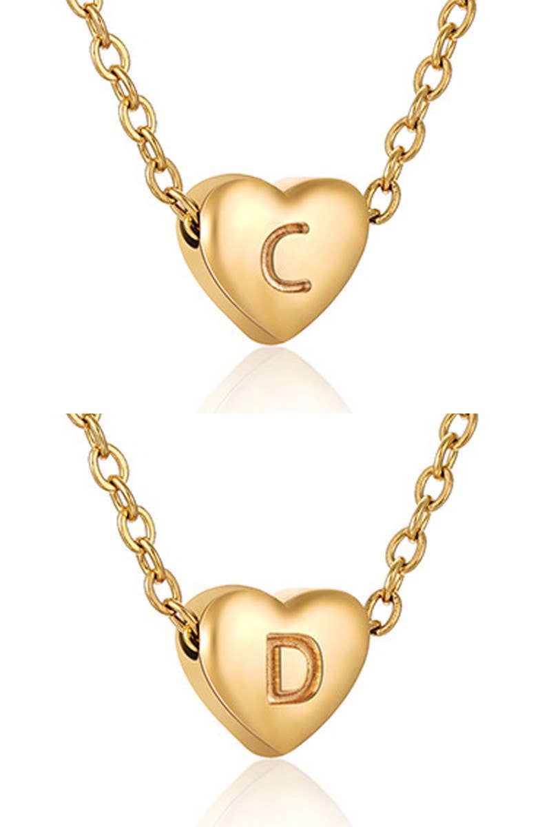 Heart Alphabet Initials Pendant Necklace_Cwaje220