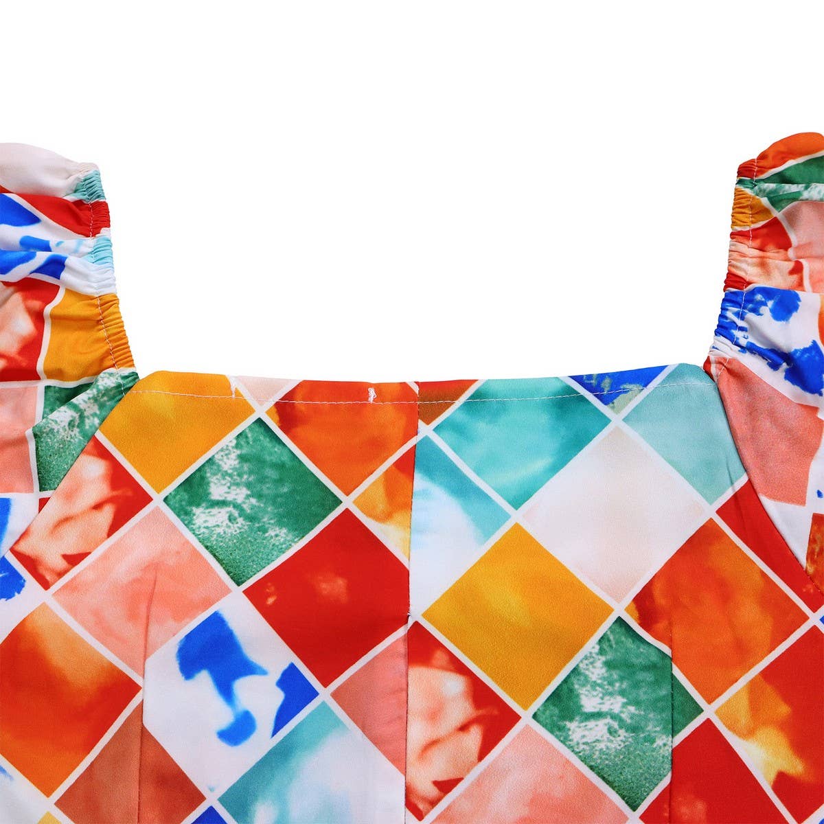 PRINTED TOP PLEATED LONG SKIRT TWO PIECE SUIT_CWSTB1137