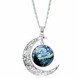 HOLLOW OUT MOON GEM PENDANT NECKLACE_CWAJE0705